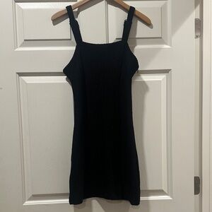Black Ribbed Sleeveless Dress